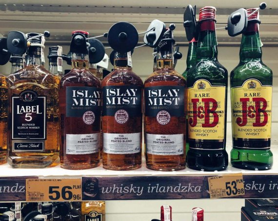 Islay Mist and J&B whisky