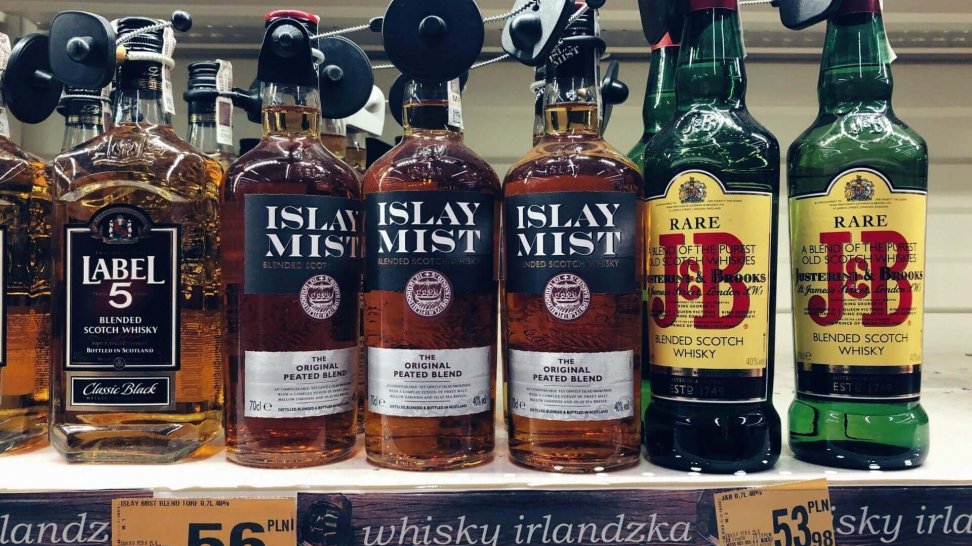 Islay Mist and J&B whisky